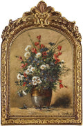 FOLKOR Framed Wall Art - Vintage Wildflower Still Life Canvas Print with Gold Frame | 5x7 for Kitchen & Dining Room