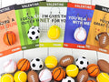 Skiennix Sport Stress Ball | Valentine's Day Gifts for Kids - 28 Pack Mini Foam Balls with Keychains & Exchange Cards