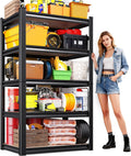 Regine Switzerland 5-Tier Garage Shelving Unit - Adjustable Heavy-Duty Metal Storage Rack, 71"H x 28"W x 12"D