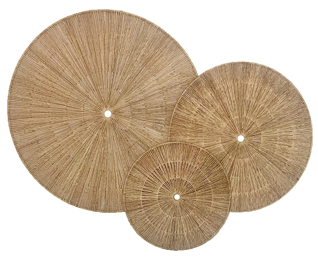 KOLWOVEN 29 Inch Wicker Wall Decor, Set of 3 Wall Basket Decor Diameter 29",23",18",Woven Wall Decor, Boho Above Bed for Bedroom, Living Room or Dining Room (Set 3)