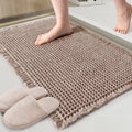ZALL Tan Waffle Bath Mat,Super Absorbent Non Slip Bathroom Rug,Brown 17x24inch,Machine Washable Ultra Soft Floor Mats