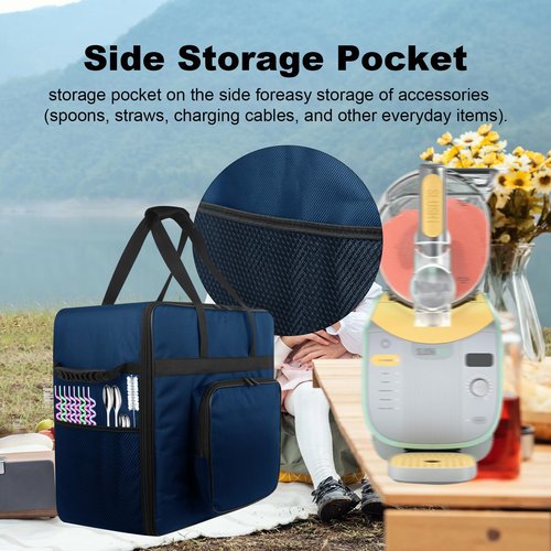 Slushie Machine Travel Bag Frozen Drink Maker Carrying Case Waterproof Nylon Storage Bag for Ninja SLUSHi Max | XXL Smart Frozen Drink Maker FS605/Ninja Slushie Machine FS605SG /FS605IV,150oz