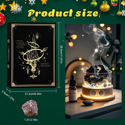 2025 Crystal Advent Calendar for Girls - 24-Day Christmas Countdown with Natural Chakra Stones Healing Gemstones - Perfect for Grandparents,Pet Owners Give Christmas Countdown Gifts for Boys, Cat/Dog