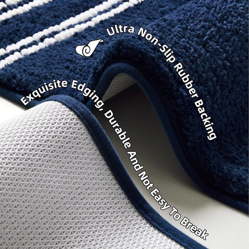 Arenarug Bathroom Rugs - Extra Soft Chenille Bath Mat | Non-Slip, Machine Washable - 17x24 Blue