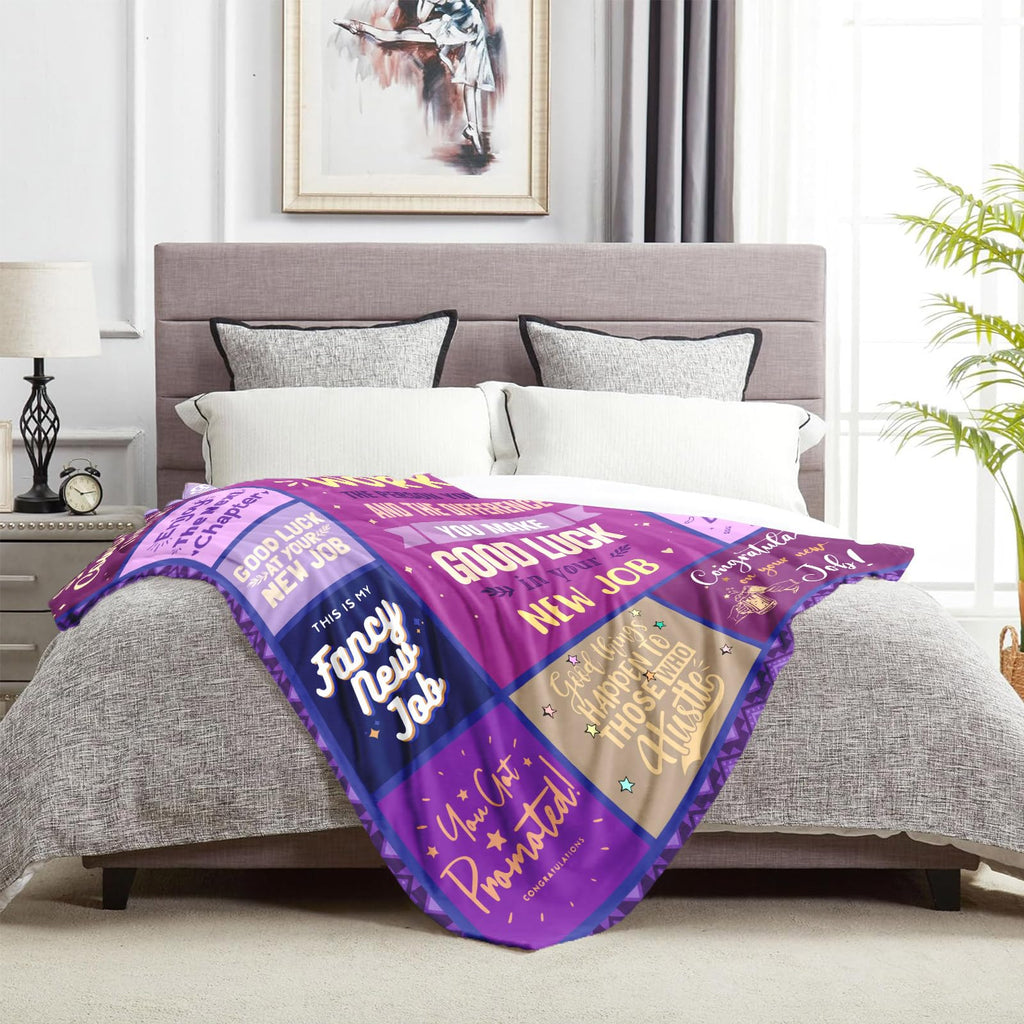Dfaqehk New Job Gift for Women, Congratulation Promotion Gifts for Women, New Job Gifts for Her, Gift for Coworker Leaving, Job Promotion Presents Throw Blanket 60" x 50"