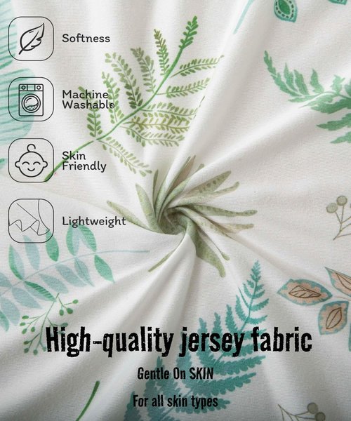 SDY Jersey Crib Sheets for Baby Boys and Girls,52"x28"X8", 2 Pack, Green Standard Oval/Retangle Crib Mattress Sheets for Toddler,Super Soft Breathable