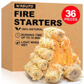 WABUPD 36 Pcs Fire Starter - Natural Fire Starters for Fireplace, Pellet Stove, BBQ, Pizza Oven, Fire Pit &Chimney, Fire Starters for Grill, Charcoal Starter