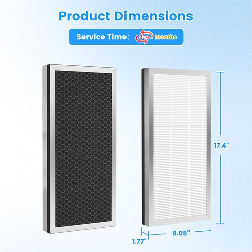MA 40 Replacement Filter Compatible with Modify MA 40 Air Purifier, 3-in-1 High-Efficiency Filtration System, H13 True HEPA Filter and Activated Carbon Filter, 2 Pack