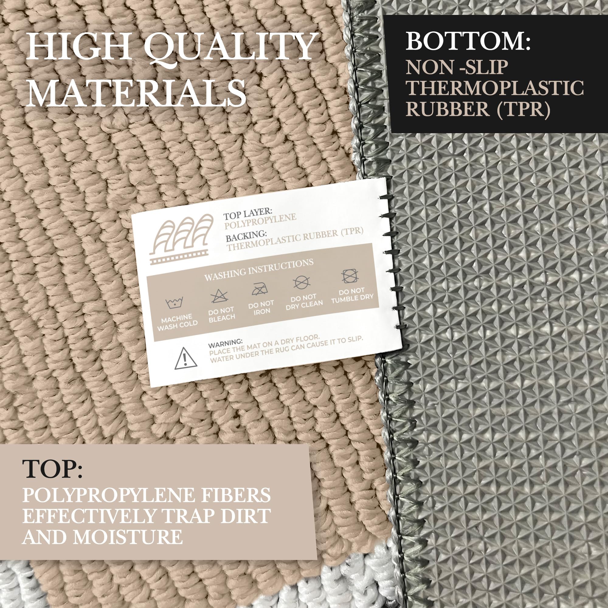 RugMast Premium Quality Polypropylene Indoor Door Mat - Beautiful Design with Non-Slip Backing, Washable & Low Profile Doormat - Ideal for Entryway Doors, Foyer, and Mudroom (20" x 30")
