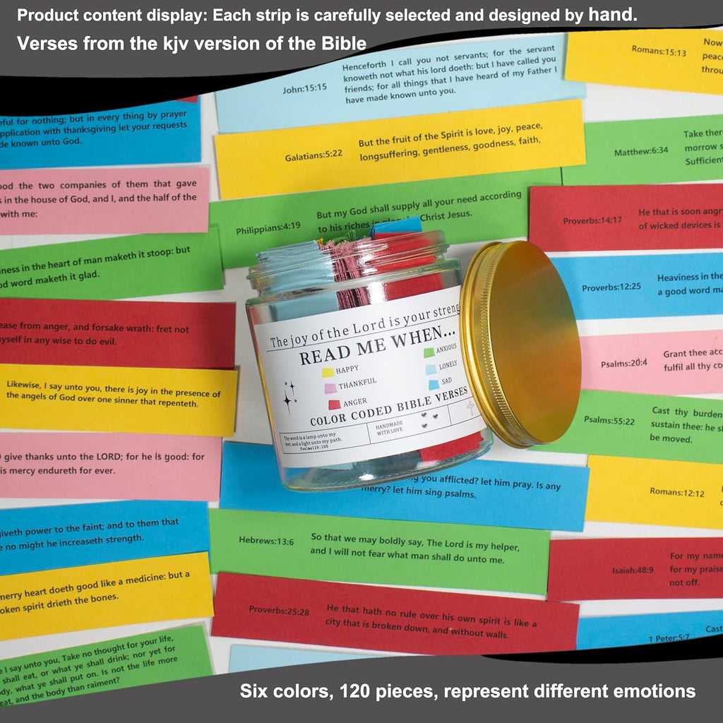 Read Me When Bible Verses Jar (KJV) - 120 Inspirational Scripture Cards | Perfect Christian Gift for Kids & Adults