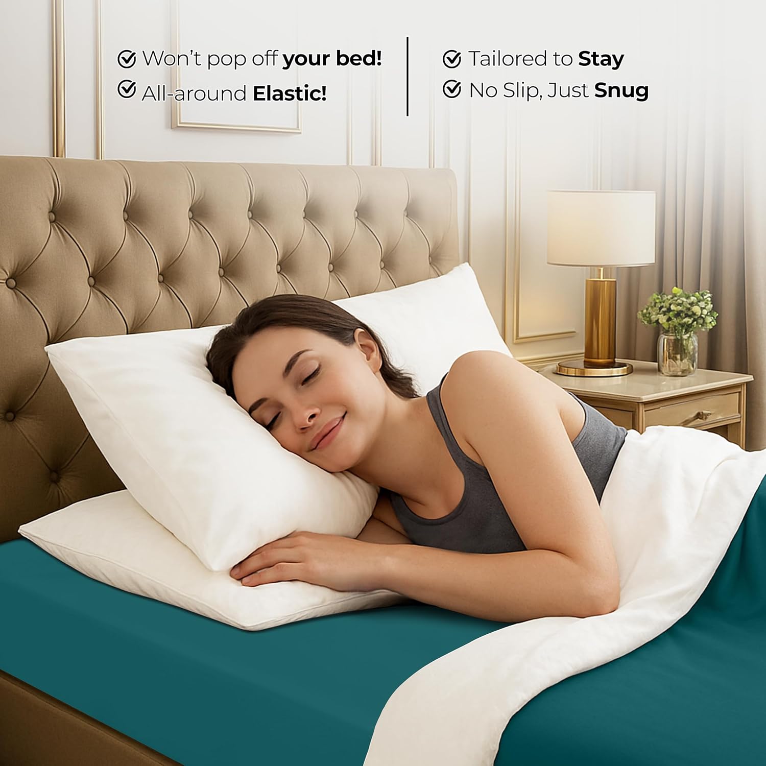 Utopia Bedding King Fitted Sheet - Deep Pocket Soft Microfiber - Fade Resistant & Easy Care | Teal