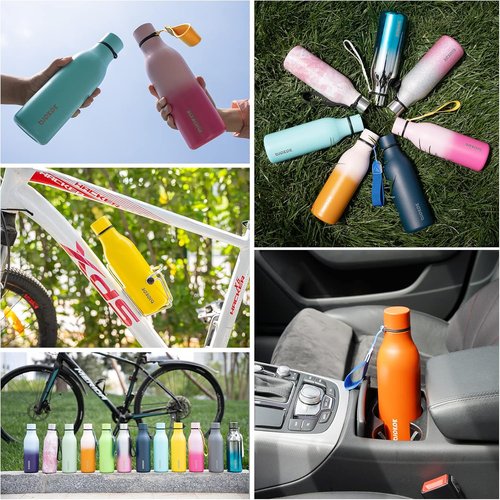 BJPKPK Insulated Water Bottle - 18 oz Stainless Steel, BPA-Free, Leak-Proof Flask for Sports & Travel - Light Pink