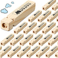 Lenwen 24 Pcs 7.4" Wooden Train Whistles for Kids 4 Tones Train Themed Party Favors Noisemaker Toys for Birthday Party Carnival Prize Educational Game