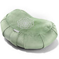 Hihealer Premium Meditation Cushion - Comfortable Floor Pillow for Adult Traditional Crescent Meditation Pillow Yoga Buckwheat Bolster (Green)