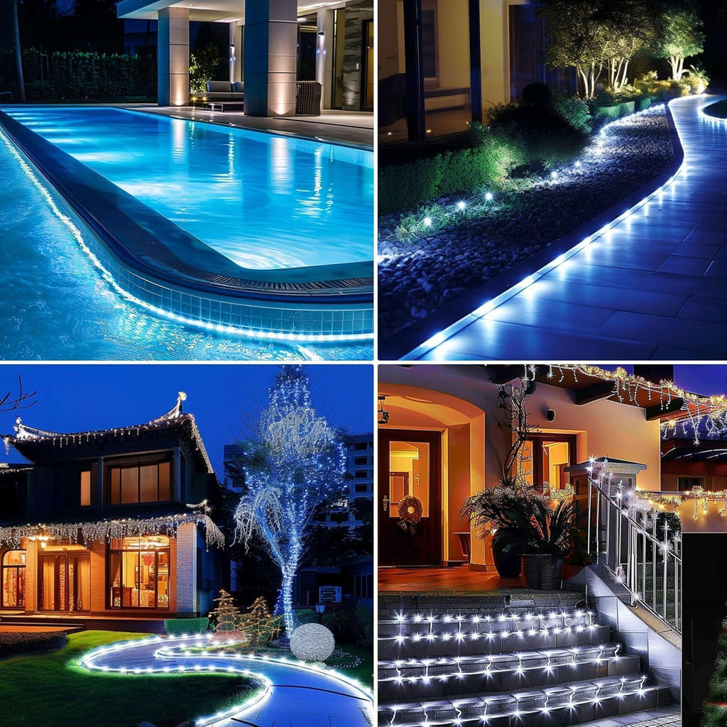 Skiennix 500 LED Outdoor Rope Lights - Waterproof Fairy String Lights for Christmas & Parties | 28M/92ft, 8 Modes