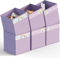 Homyfort Storage Cube Bins - 11x11 Inch Fabric Organizer Baskets with Handles for Toys & Clothes | Purple