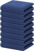 Homaxy Kitchen Dish Towels - Ultra Soft 100% Cotton Waffle Weave, Quick Drying, 13 x 28 Inches, 8-Pack, Navy Blue