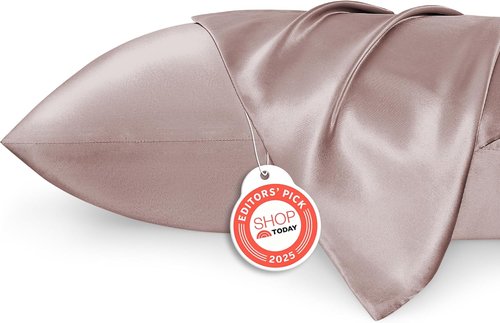 Bedsure Satin Pillowcase Set of 2 | King Size Dusty Rose Silky Pillow Cases for Hair & Skin - 20x36 Inches