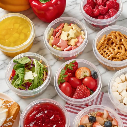Soelomu 8 oz Freezer Storage Containers with Twist Top Lids, 10 Pack Reusable Meal Prep Containers Plastic Stackable Leakproof Food Storage Containers for Soup, Sauce, Salad, Leftover, Oats