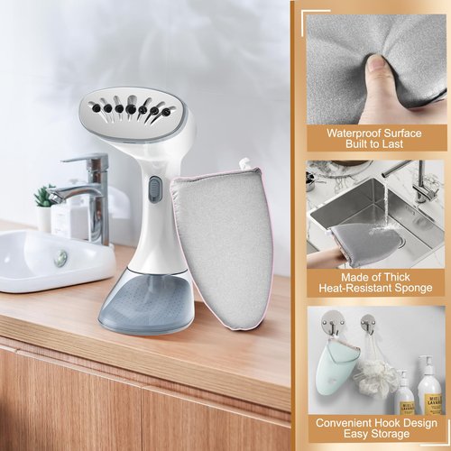 Garment Steamer Ironing Gloves – Anti Steam Heat-Resistant Glove with Thick Sponge Padding, Waterproof Surface, Ventilated Design, Built-In Finger Loop for Easy Ironing – Perfect for Collars, Sleeves