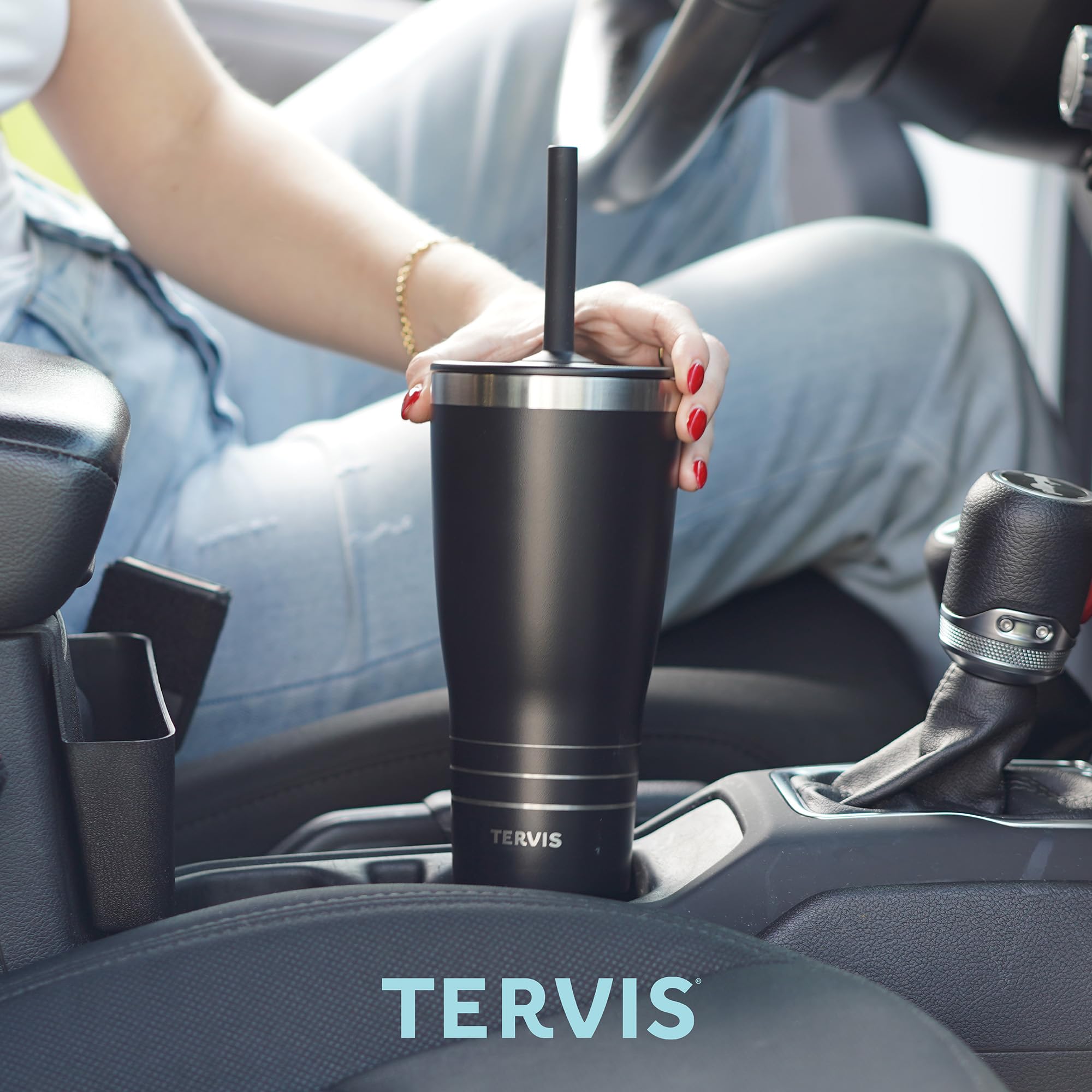 Tervis Traveler Florida Fun Map Triple Walled Insulated Tumbler Travel Cup Keeps Drinks Cold & Hot, 30oz with Straw Lid, Stainless Steel