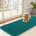 OLANLY Dog Door Mat - Absorbent Non-Slip Chenille for Muddy Paws | 47x20 Inches, Quick Dry, Lake Blue