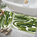 Homantic Bathroom Rugs Sets 2 Piece, Green Natural Scenery Bath Mat, Absorbent Bath Mats for Floor Set of 2, Green Bathroom Rug Set Bath Rug Moss Décor 18x26 + 20x32