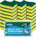 HOMEXCEL Heavy-Duty Kitchen Sponges - 24-Pack Dual-Sided Yellow Scrubbers for Dishes & Cookware