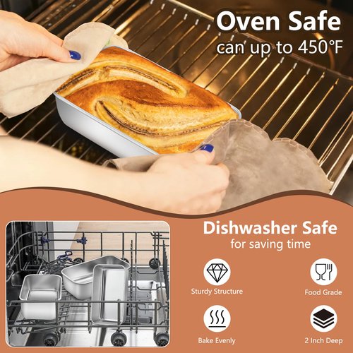 LIANYU 24 Pack 6.3 x 3.5 Inch Mini Loaf Pans for Baking Bread, Stainless Steel Small Bread Loaf Pan Mold for Homemade Meatloaf, Metal Tin Loaf Pan Perfect for Banana Sourdough, Dishwasher Safe