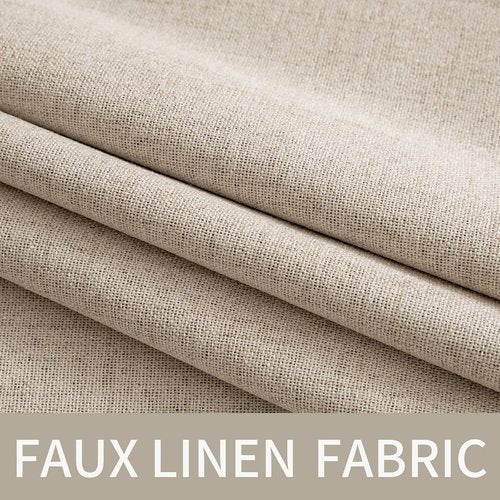 MIULEE Blackout Curtains - 100% Thermal Insulated Linen Textured Drapes | Taupe, 52 x 45 Inch (2 Panels)