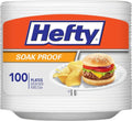 Hefty Disposable Foam Plates - Soak Proof, 8.9 Inches, 100 Count | Perfect for Lunch & Appetizers