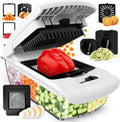 Fullstar Vegetable Chopper & Mandoline Slicer - 7-in-1 Food Chopper with Container & Cheese Grater, White