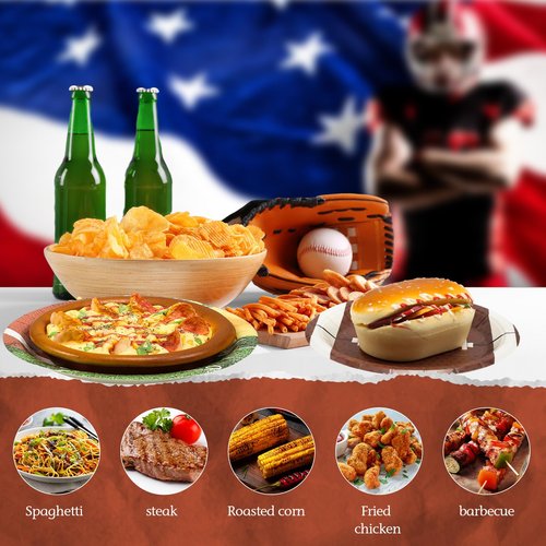 Zhehao 192 Pcs Football Paper Plates and Napkins Set Football Party Supplies Decorations 7 Inch 9 Inch Disposable Paper Plates Napkins and Forks for Sport Themed Birthday Party Favors Serves 48