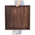 Ottoman Tray for Coffee Table Living Room Wood Serving Tray Large Wooden Square 24 Inches Rustic Brown