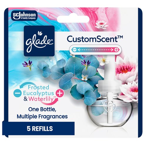 Glade PlugIns Refills with CustomScent Technology, Eucalyptus & Waterlily, 5 Refills