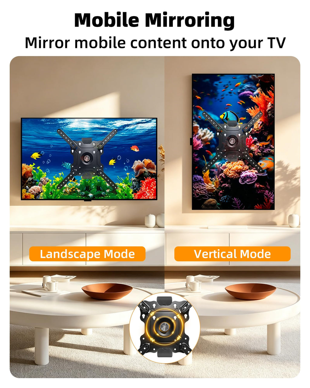 HILLPORT Vertical Swivel TV Wall Mount for Most 32-50 inch, Long Arm Rotate to Portrait TV Corner Bracket, Support Full Motion 360 Degree, Max VESA 400x400mm Up to 57lbs DY3255