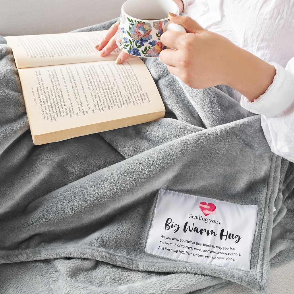 WECURATED Get Well Healing Blanket, Gray, 50"x65"