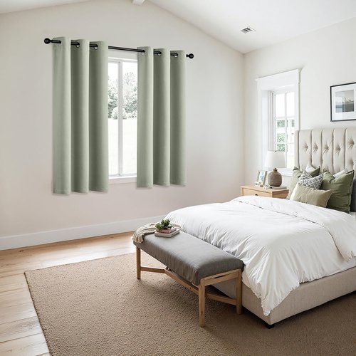 MIULEE Sage Green Blackout Curtains - Thermal Insulated Room Darkening Drapes | 63 Inches Long, 2 Panels