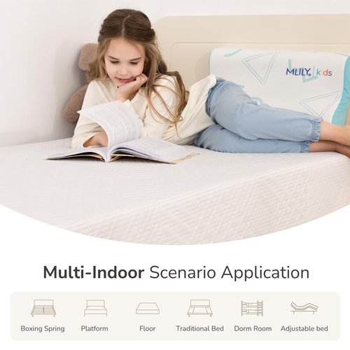 MLILY Twin Mattress in a Box, 5 inch Mattresses Made in USA for Kids Bed Single Size Daybed Individual Bunk, Memory Foam Medium Firm