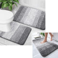 OLANLY Ombre Bath Rug Set - Soft & Absorbent 2-Piece Bathroom Rugs in Grey | 30x20 & 24x20 Inches