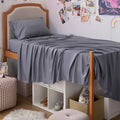 Bedsure Cooling Twin XL Sheets - Breathable Rayon from Bamboo, Soft & Silky Bedding Set in Dark Grey