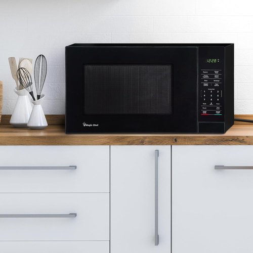 Magic Chef Microwave Oven - 1000 Watts Compact Countertop Appliance | 1.1 Cu. Ft., Black, Digital with One-Touch Cooking & Child Lock