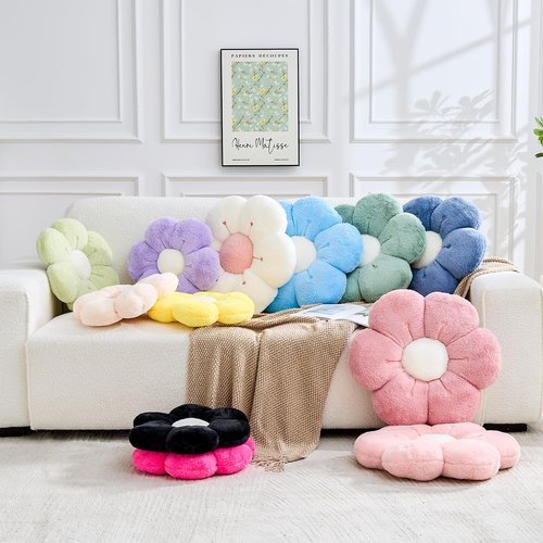 VBGYA Pink Flower Pillow Cute Flower Shaped Decorative Pillow 14.9" Daisy Pillow Aesthetic Home Decor Floral Throw Pillows Floor Seat Cushion for Xmas Bedroom Couch