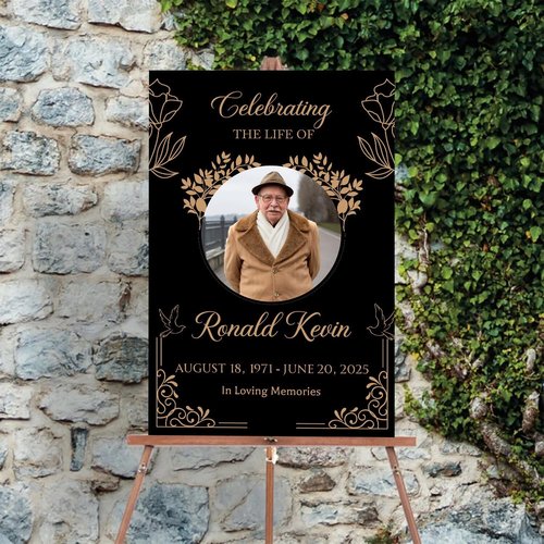 Editable Celebration of Life Welcome Sign | Personalized Memorial Poster for Funeral Service