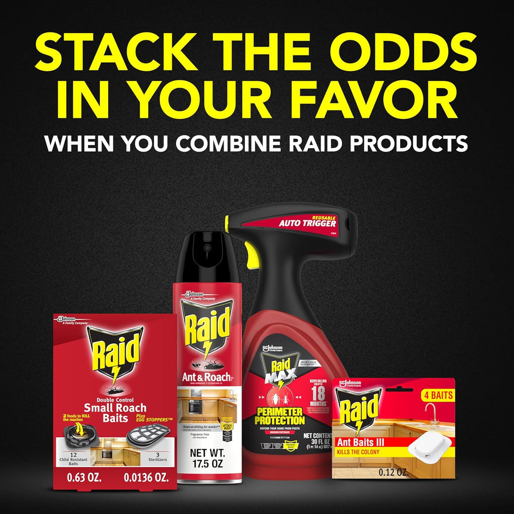 Raid Roach Killer Baits - Effective Pest Control with Egg Stoppers | 12 Count Pack