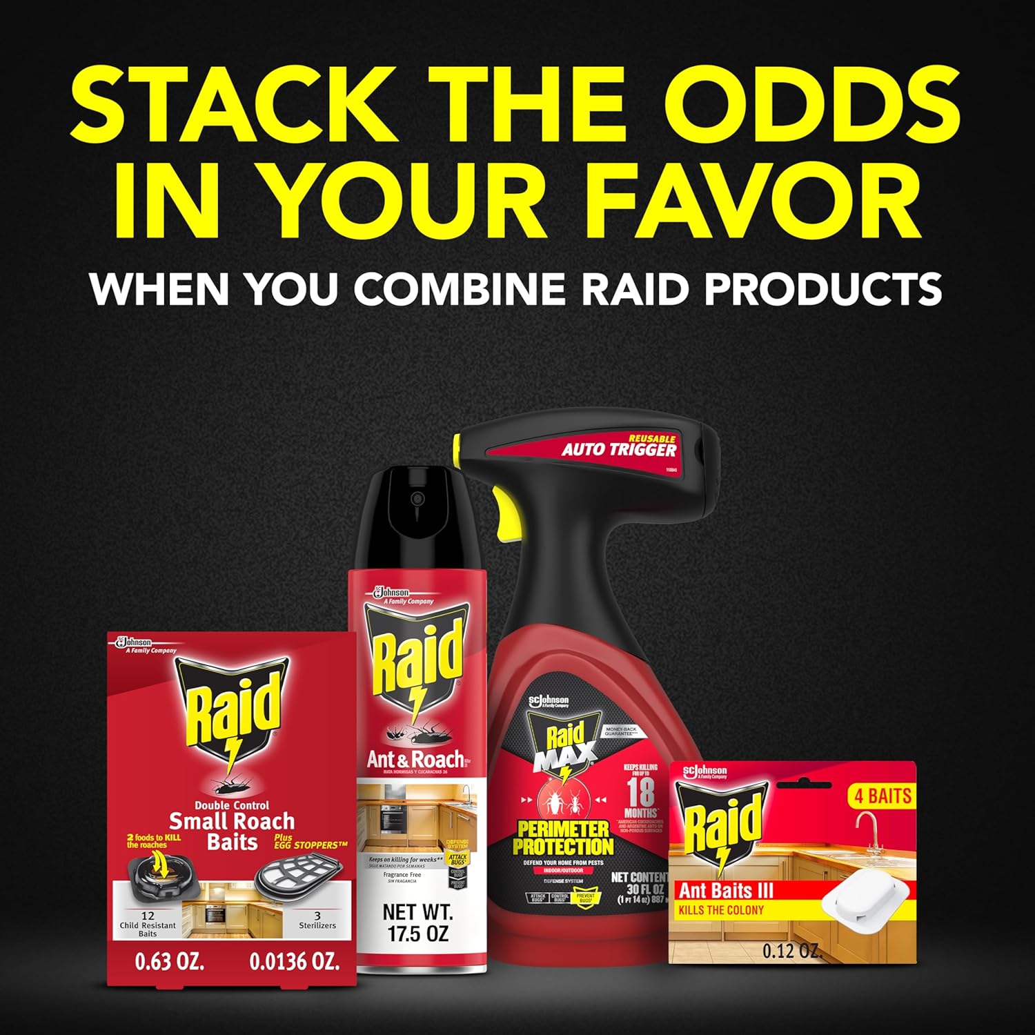 Raid Roach Killer Baits - Effective Pest Control with Egg Stoppers | 12 Count Pack