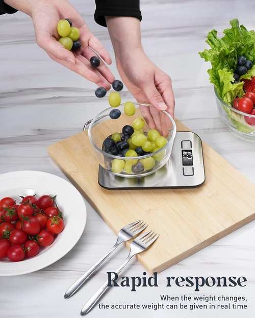 Food Scale - Skiennix 11lb Digital Kitchen Scale with LCD Display & Tare Function | Compact 304 Stainless Steel Design for Baking & Meal Prep