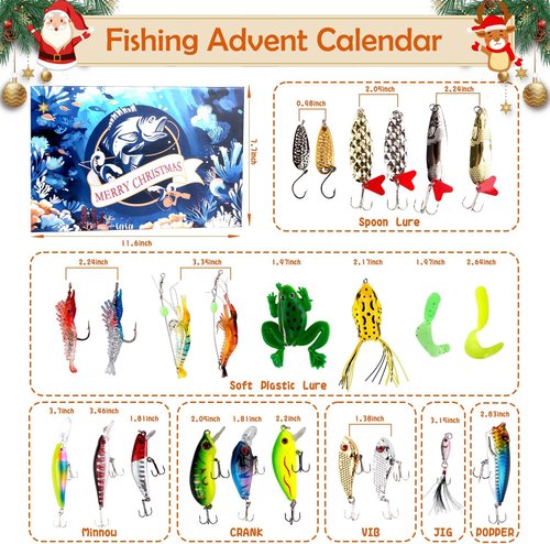 Labeol Advent Calendar 2025 - 24 Days of Unique Fishing Tackle Surprises | Perfect Xmas Gift for Fishing Enthusiasts