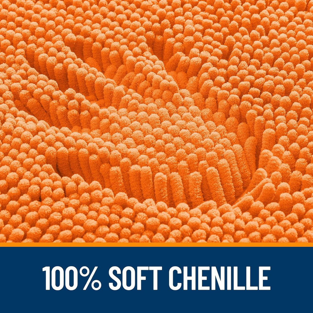 OLANLY Bathroom Rugs - Extra Soft Chenille Bath Mats | Quick-Dry, Machine Washable, 30x20, Orange