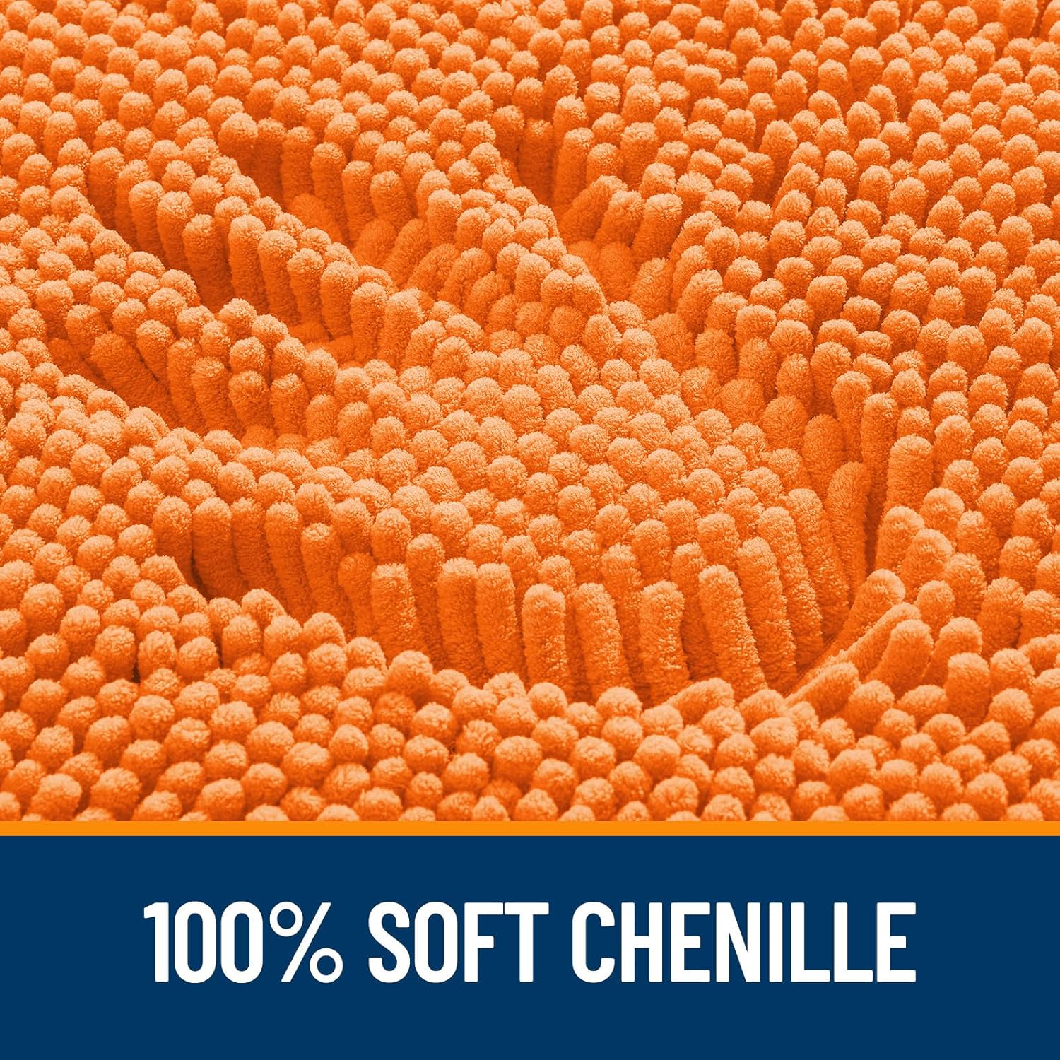 OLANLY Bathroom Rugs - Extra Soft Chenille Bath Mats | Quick-Dry, Machine Washable, 30x20, Orange
